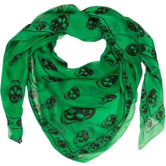 ALEXANDER McQUEEN Skull Printed Chiffon Square Scarf