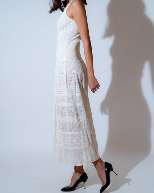 White Knit Maxi Dress