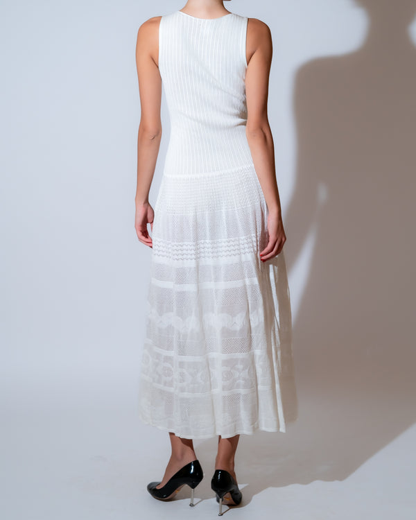 White Knit Maxi Dress