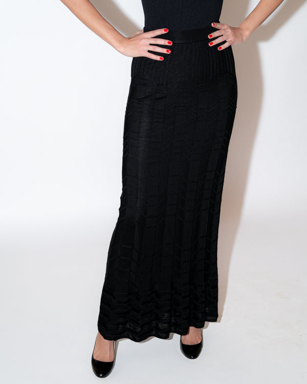 Black Knit Maxi Skirt