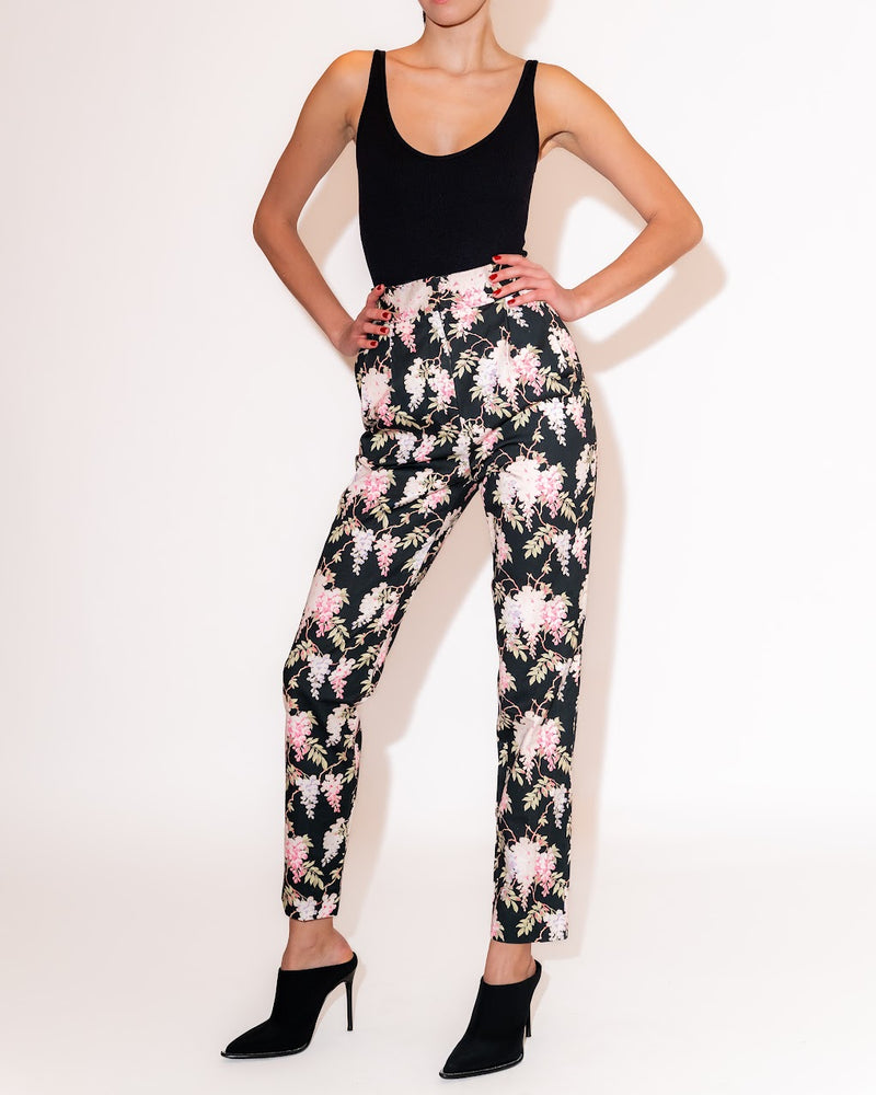 Floral High Rise Trousers