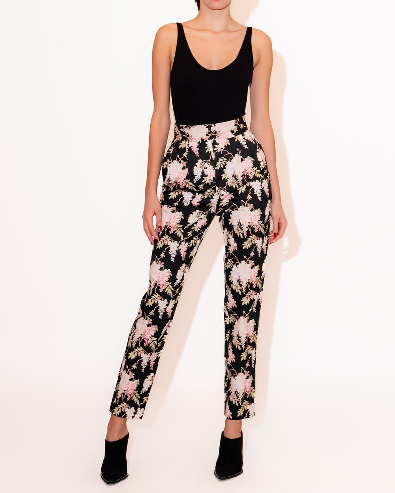 Floral High Rise Trousers