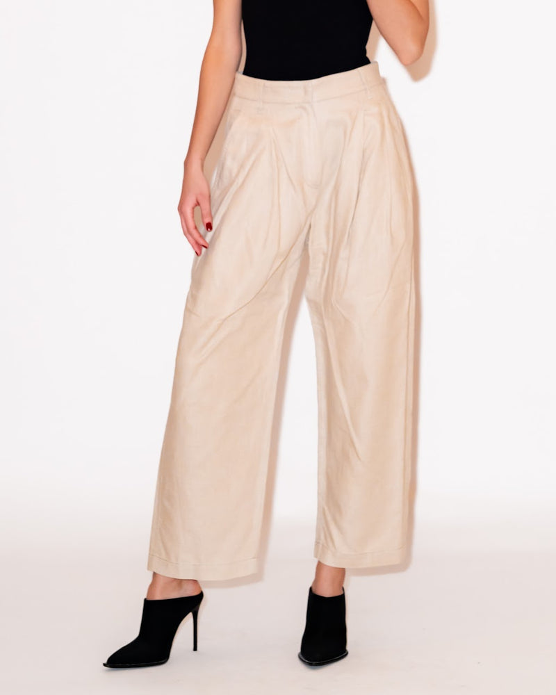 Beige Linen Trousers