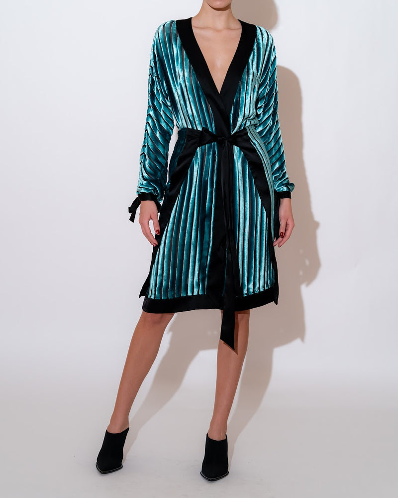 Kimono Wrap Dress In Velver