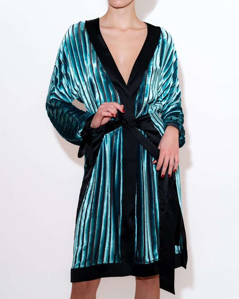 Kimono Wrap Dress In Velver