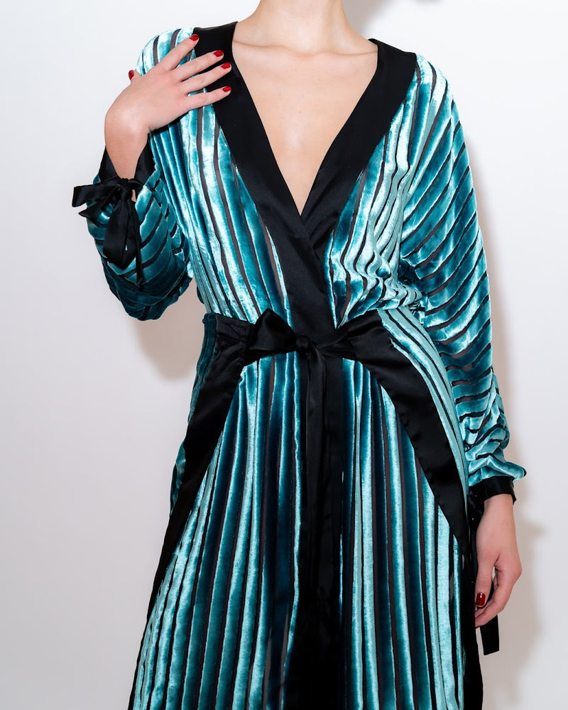 Kimono Wrap Dress In Velver