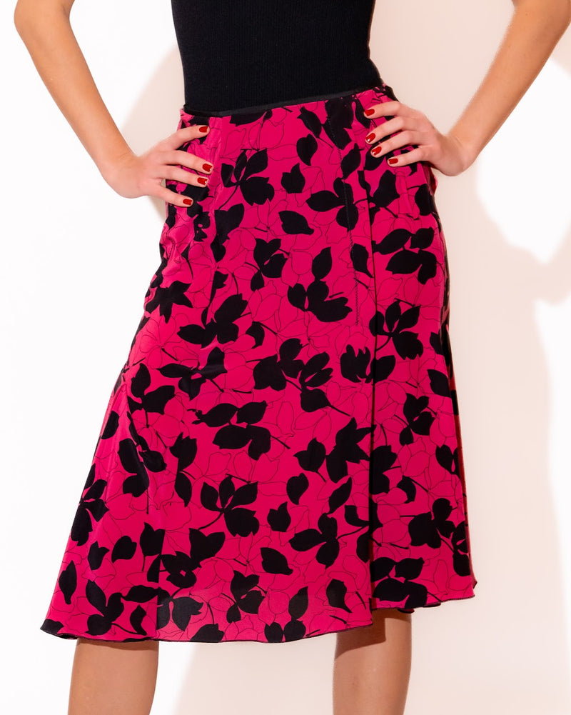 Floral Print Knee-Lenght Skirt