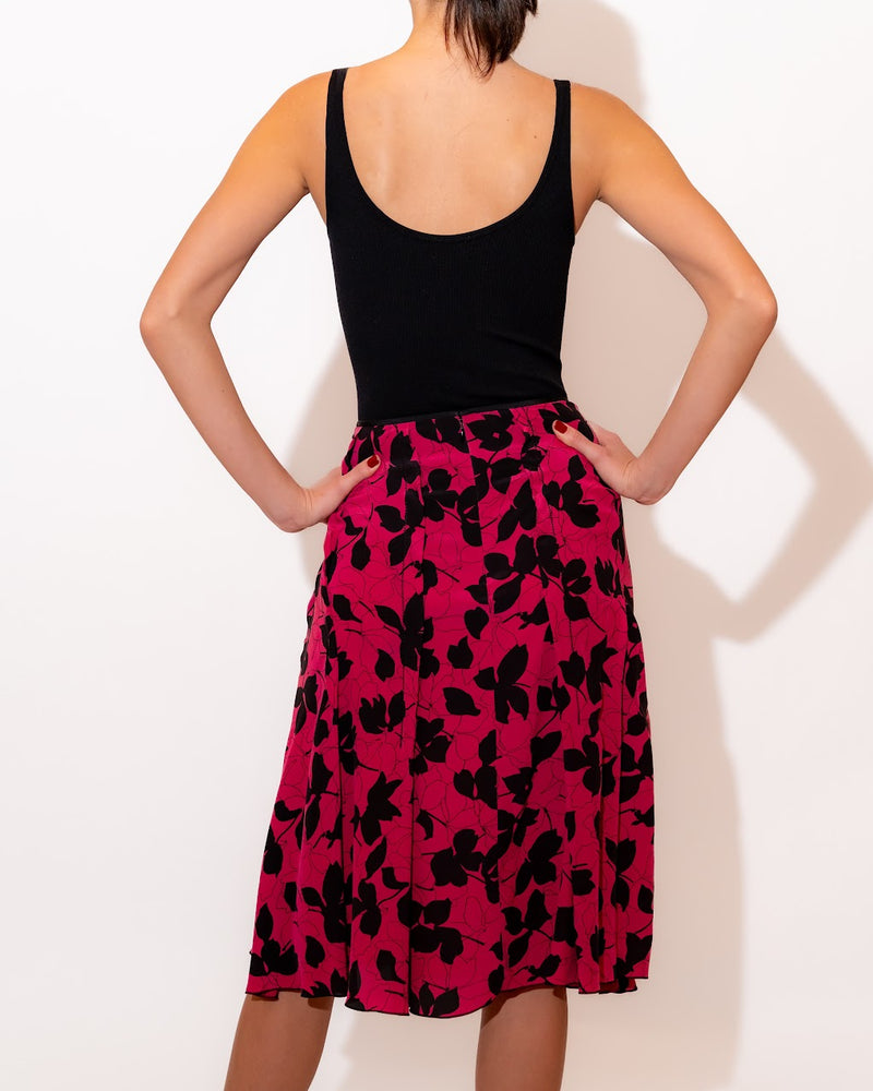 Floral Print Knee-Lenght Skirt