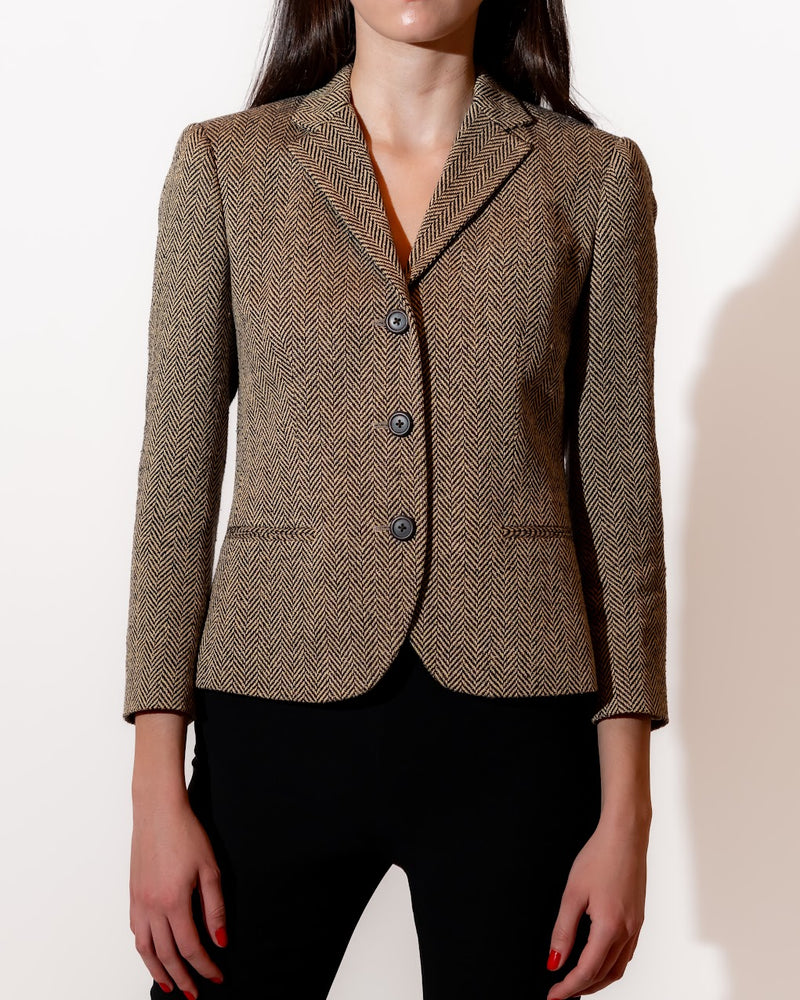 V-Neck Button Front Blazer