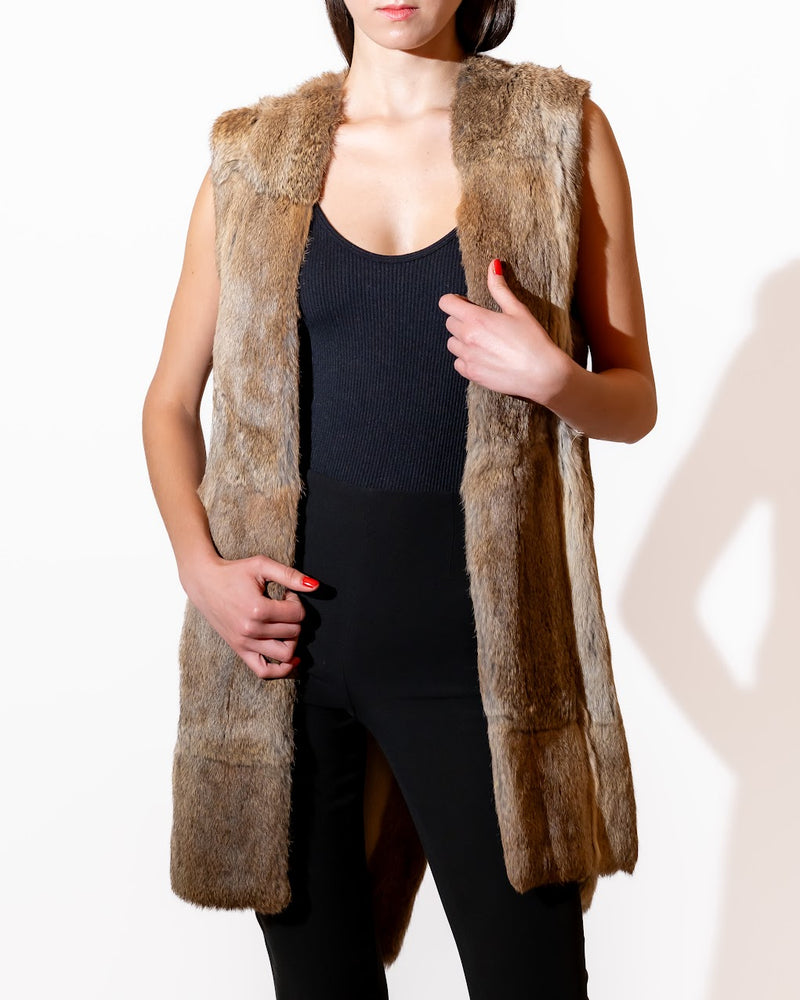 Fur Sleeveless Cardigan