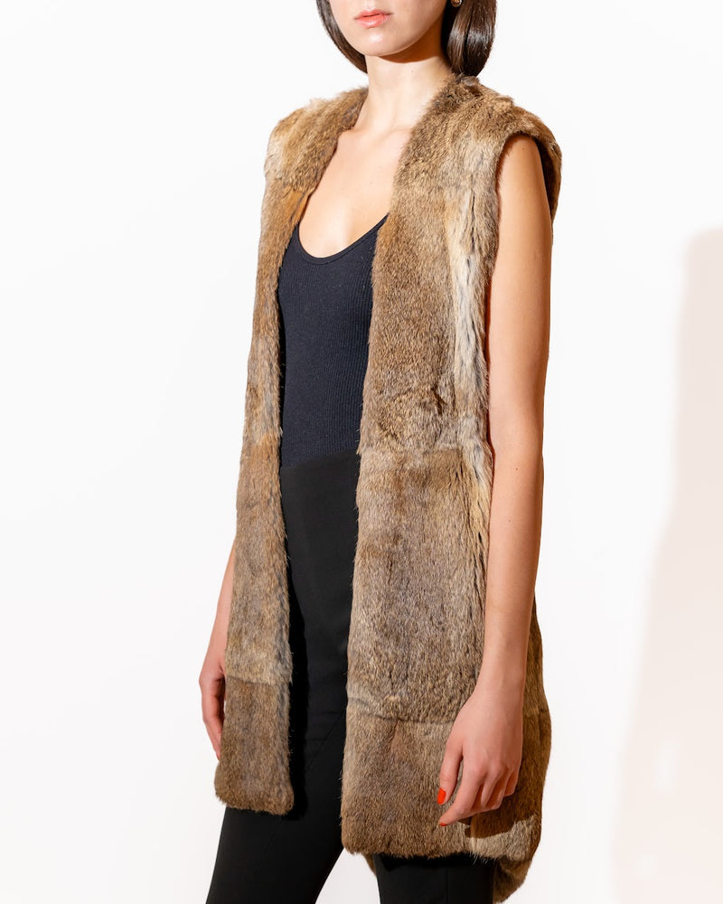 Fur Sleeveless Cardigan