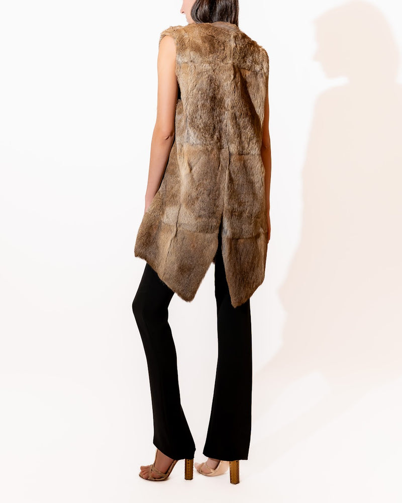 Fur Sleeveless Cardigan