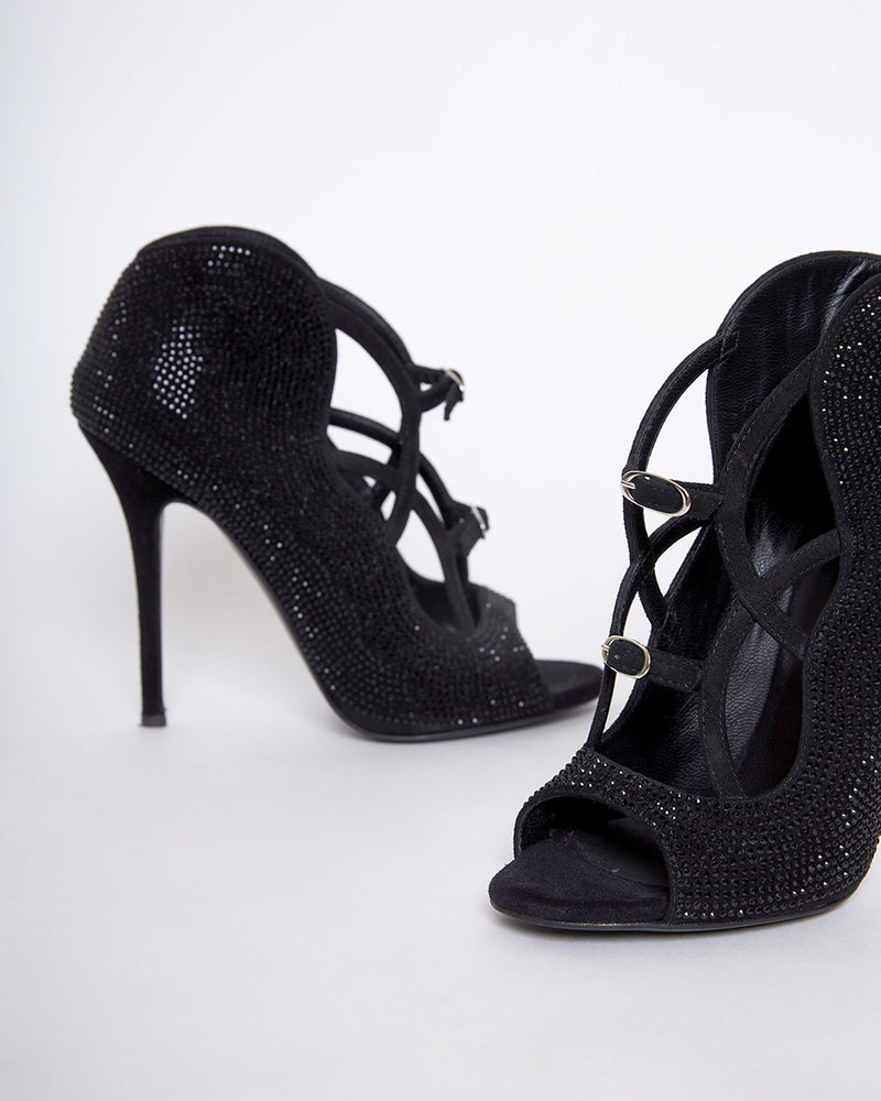 GIUSEPPE ZANOTTI Suede Heels Detailed with Crystals