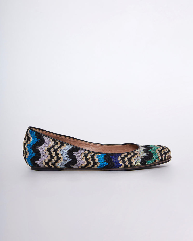 Multicolor Knit Ballet Flats