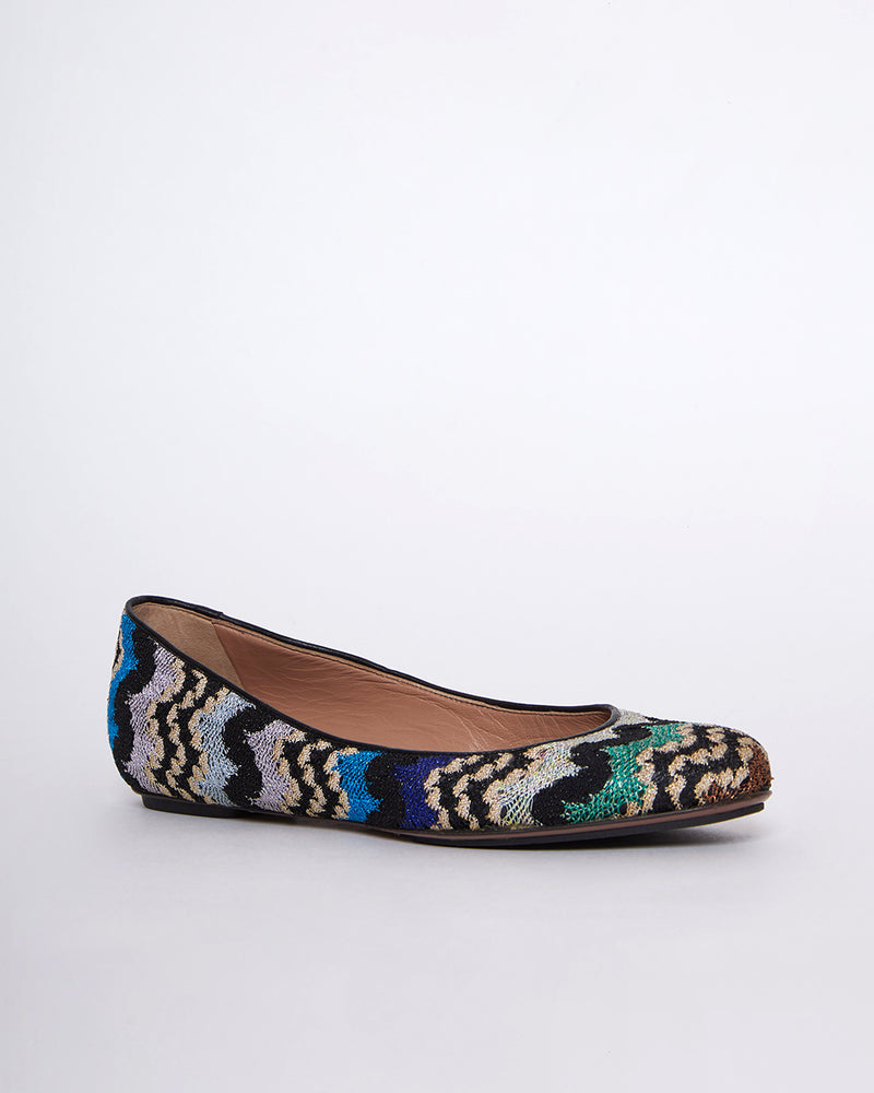 Multicolor Knit Ballet Flats