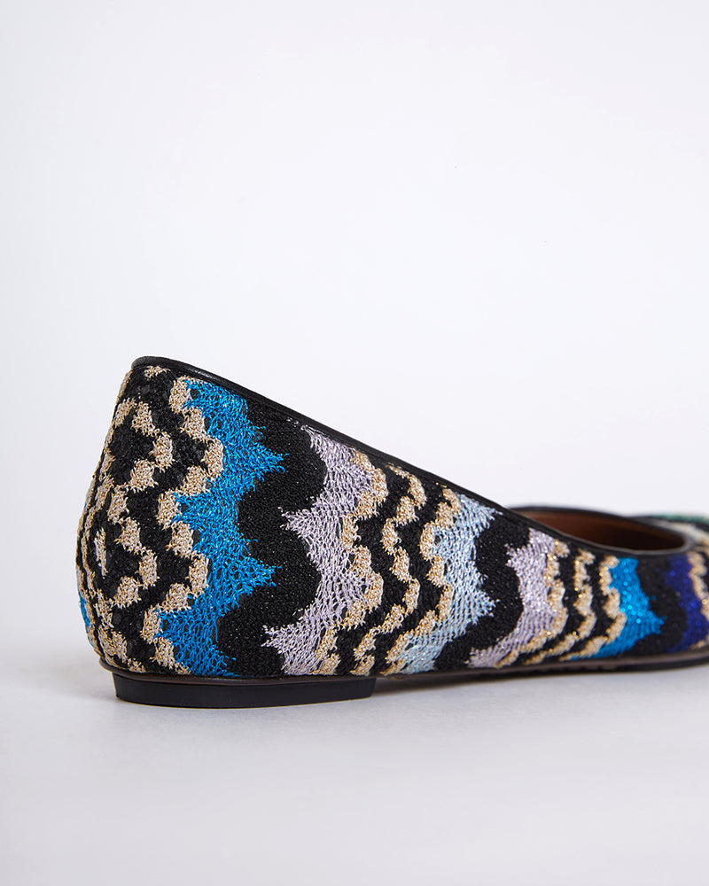 Multicolor Knit Ballet Flats