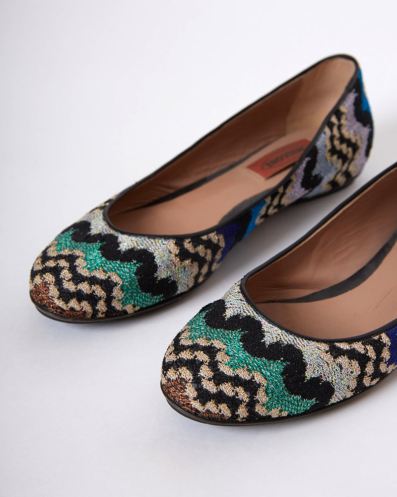 Multicolor Knit Ballet Flats