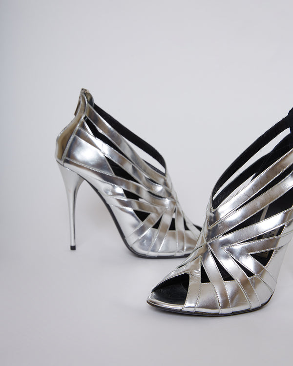 Leather Silver Sandals