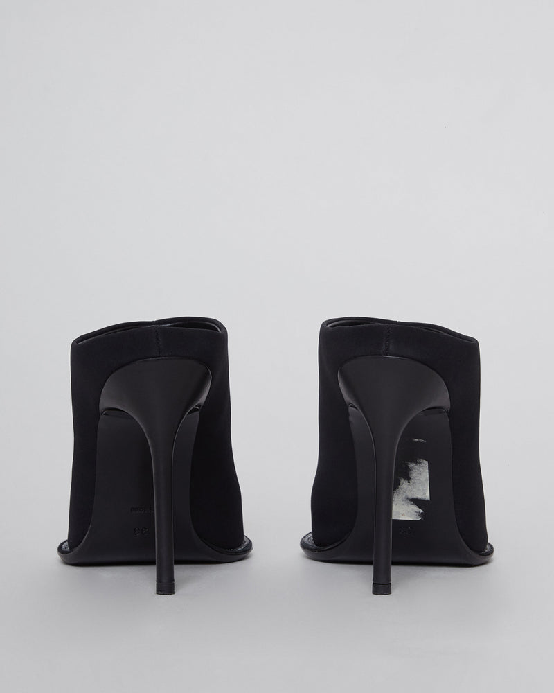 Black Nylon Eri Diamante Mules
