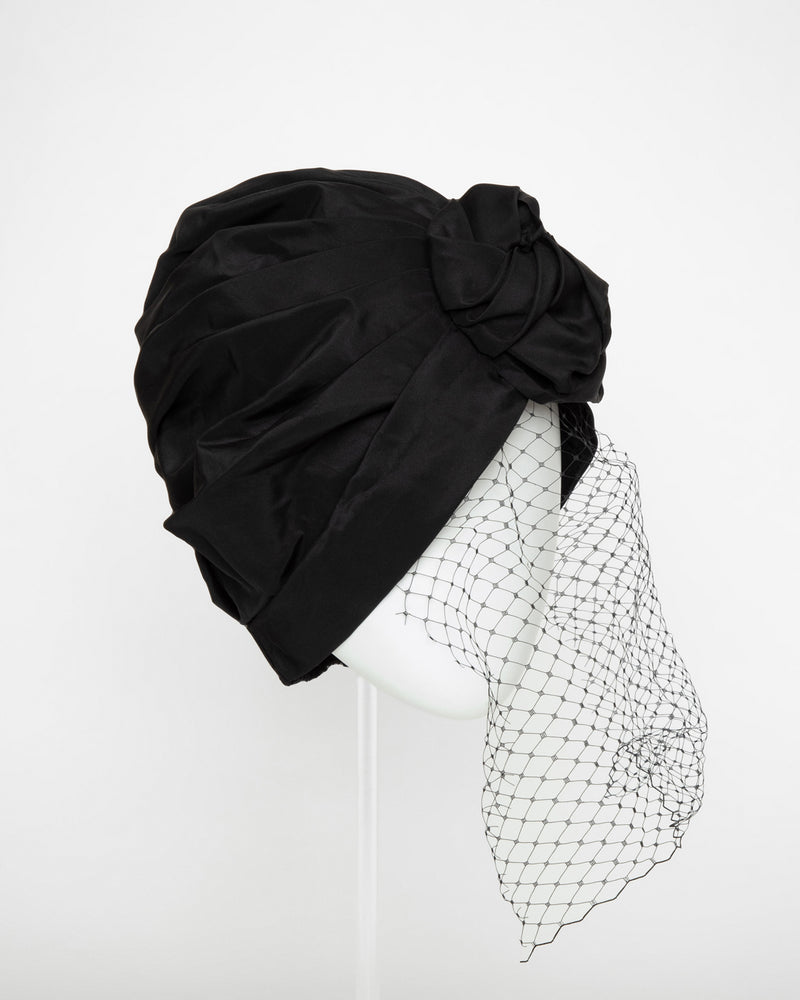 Black Turban with Veil