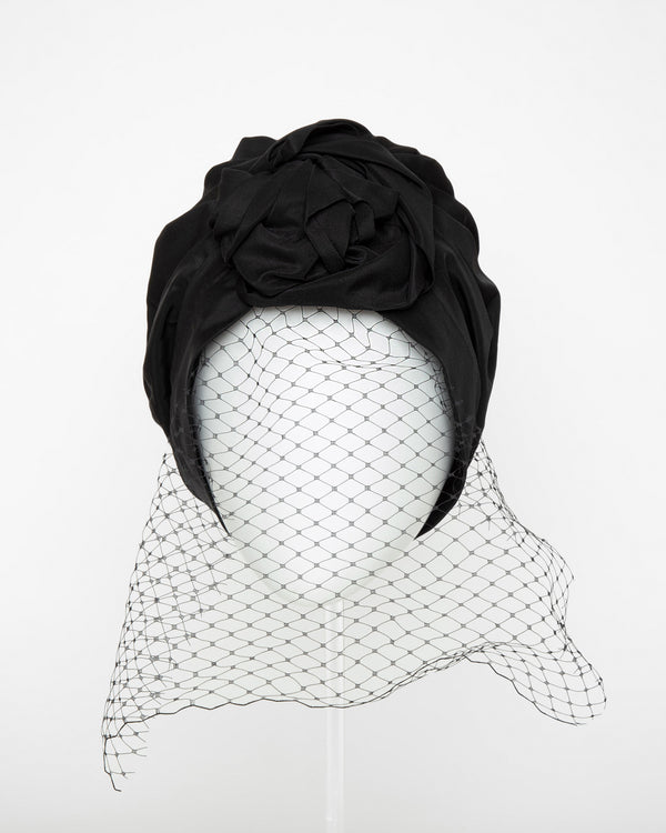 Black Turban with Veil