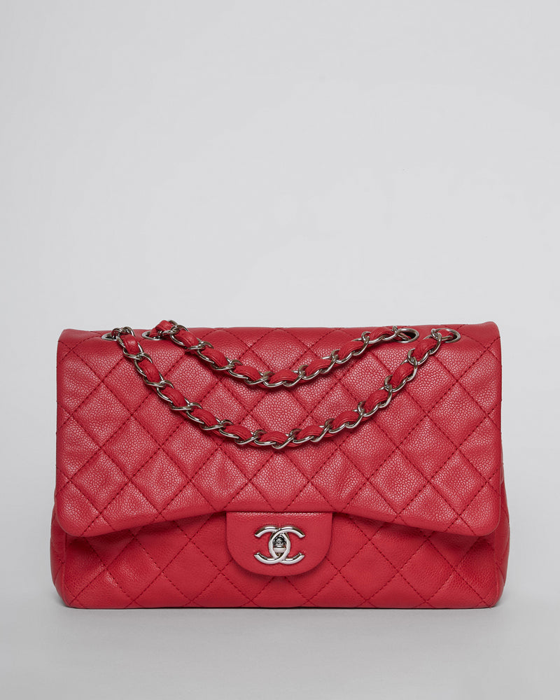 Caviar Leather Jumbo Classic Bag in 11C Chanel Red Lipstick Color – THE  MODAOLOGY