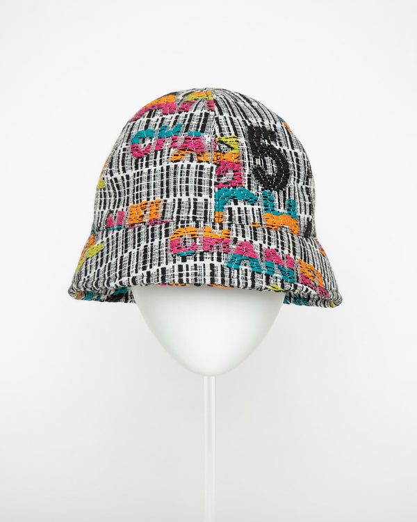 • RARE • Tweed Bucket Hat with Signature CC Logo & Chanel 5 Print