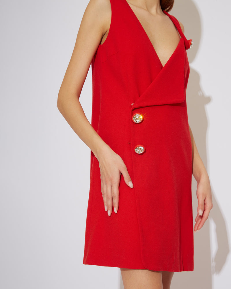 swarovski crystal mini dress Swarovski Crystal-Embellished Wool-Crepe Mini Dress in red – THE MODAOLOGY