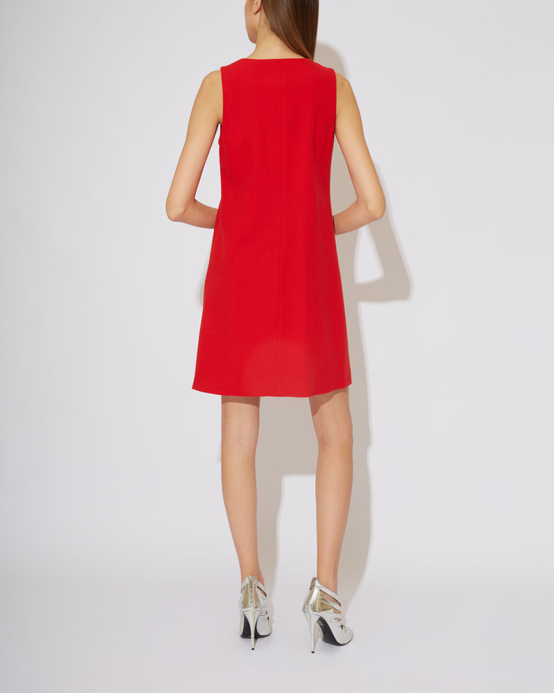 Swarovski Crystal-Embellished Wool-Crepe Mini Dress in red – THE MODAOLOGY Swarovski Crystal-Embellished Wool-Crepe Mini Dress in red – THE MODAOLOGY