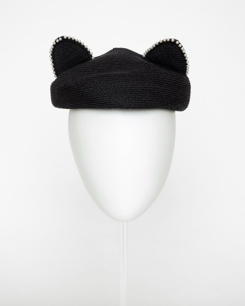 Eugenia Kim cats ears beanie size
O/S Eugenia Kim Black Wool Cat Ear Beanie Hat with Blue and  main image 2