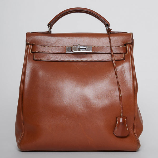 Hermès Toile Kelly Ado GM Backpack - Brown Backpacks, Handbags