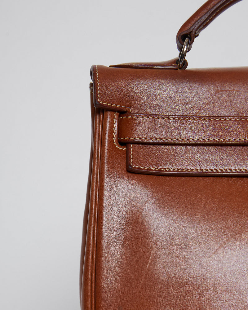 hermes mini kelly backpack VINTAGE HERMÈS KELLY ADO BACKPACK in saddle brown leather – THE MODAOLOGY