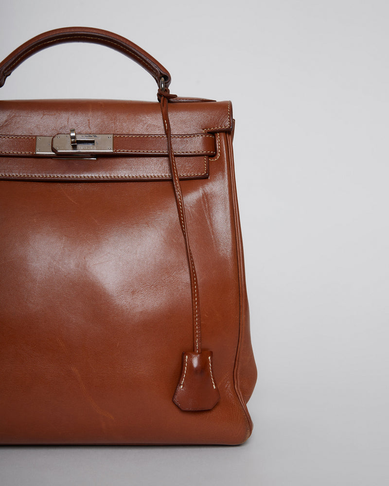 Hermès Vintage Courchevel Kelly Ado Backpack - Brown Backpacks