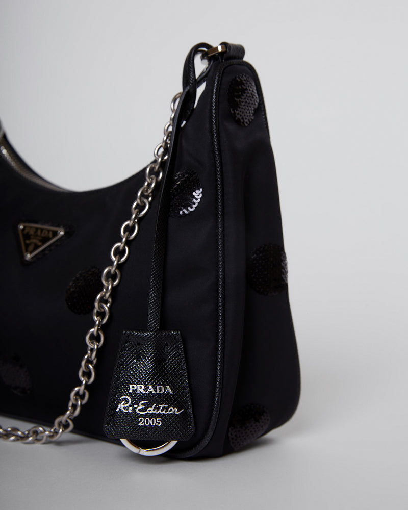 Re-Edition 2005 Re-Nylon Polka-dot Bag in Black – THE MODAOLOGY
