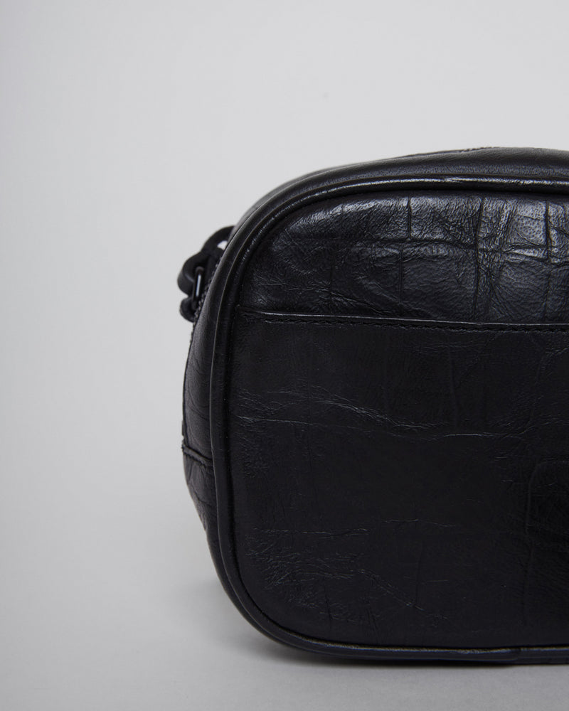 Monogrammed Leather Tassel Zipper Pouch