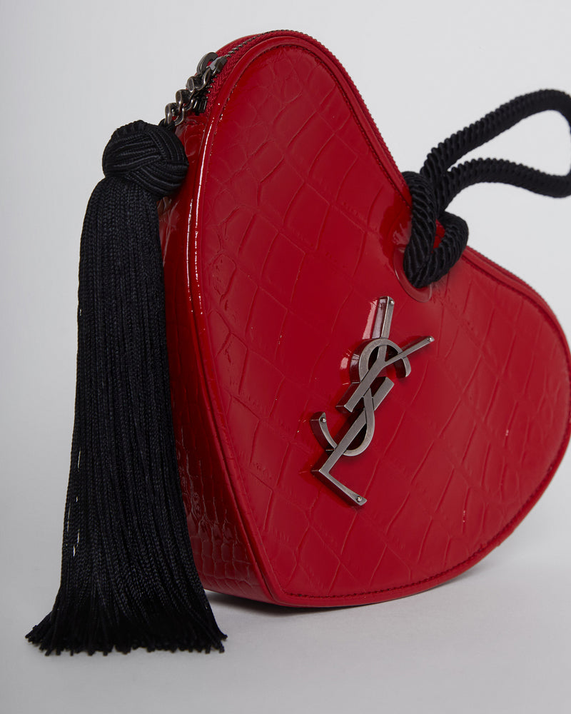 Saint Laurent Ysl Heart Bag in Red