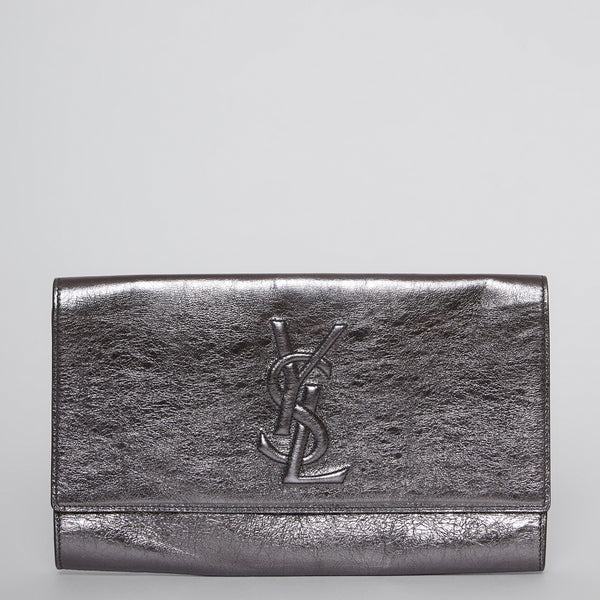 Ysl silver clutch on sale